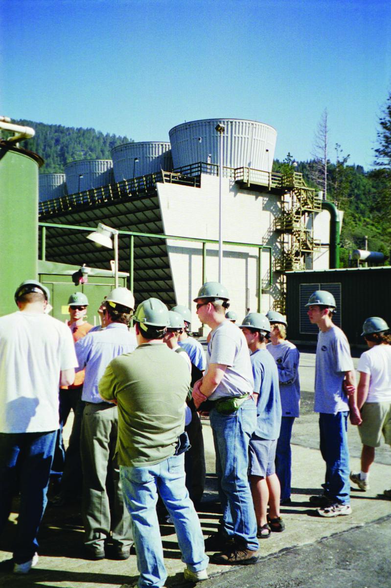 CAUSE students at the Geysers with Calpine’s Tom Box.